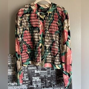 Vintage Carole Little Floral Button Up Blouse